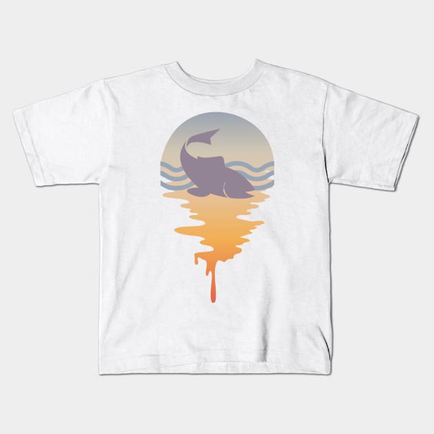 Retro Fish On An Ocean View Kids T-Shirt by iZiets